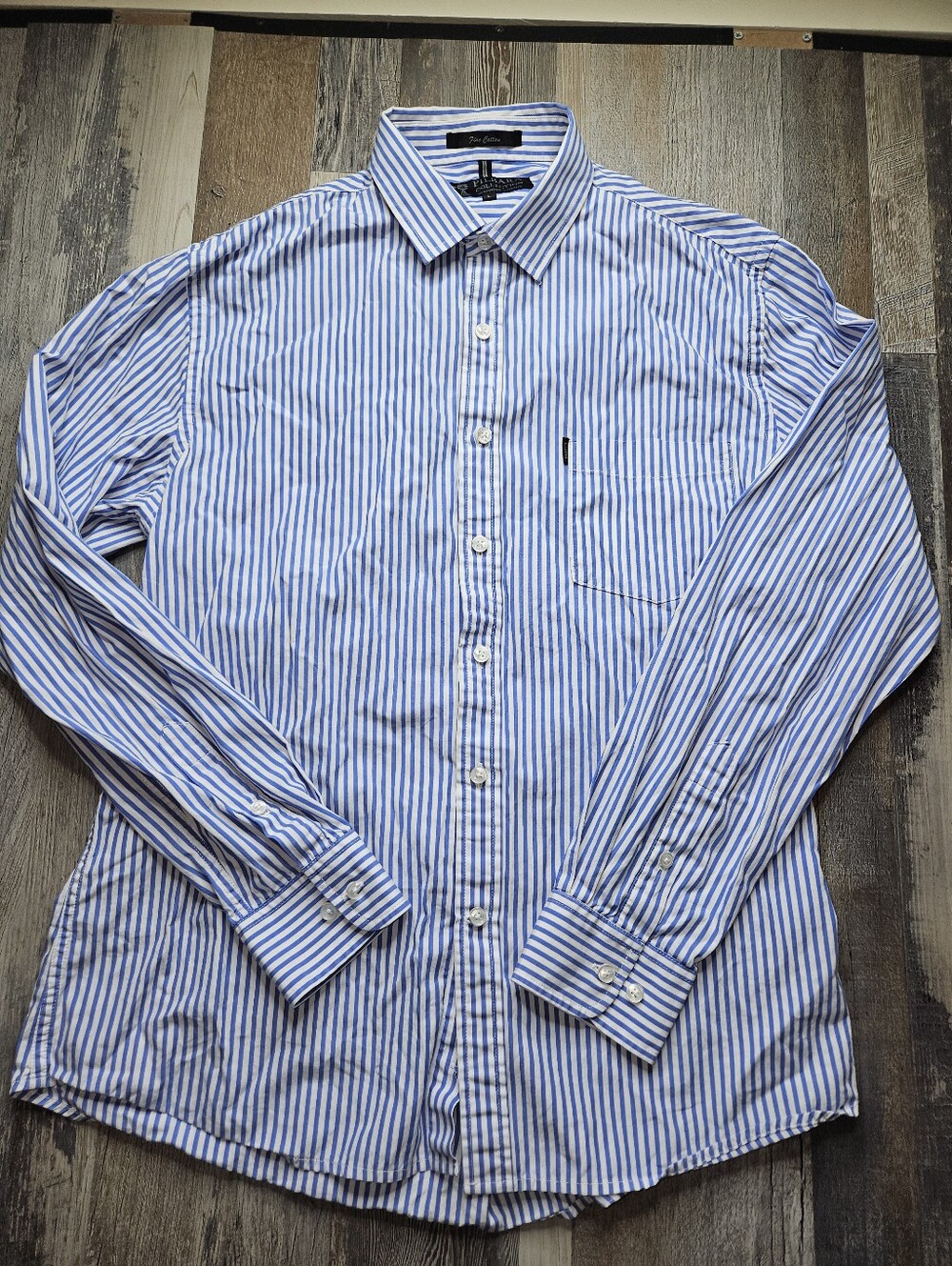Ritemate Australia Pilbara Collection Blue White Long Sleeve Oxford Shirt Large